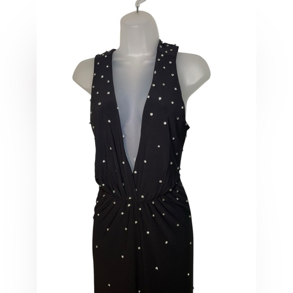 Mac Duggal 68353 Black Rhinestone Gown 18W NWT Open Back Jersey Evening Dress - Picture 3 of 6